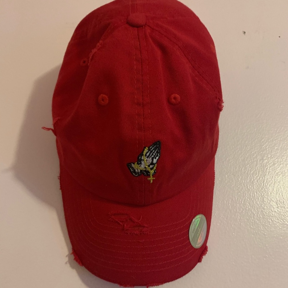 Bright red adjustable cap